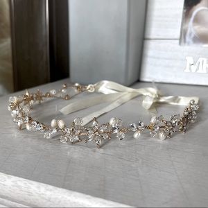 Crystal flower floral headband